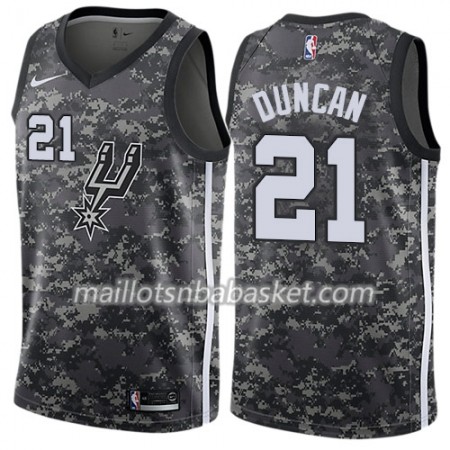 Maillot Homme San Antonio Spurs Tim Duncan 21 Nike City Edition Noir Swingman
